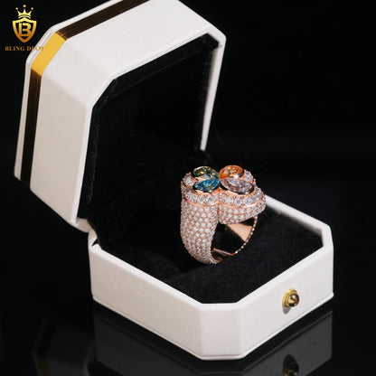 Iced-out cross ring