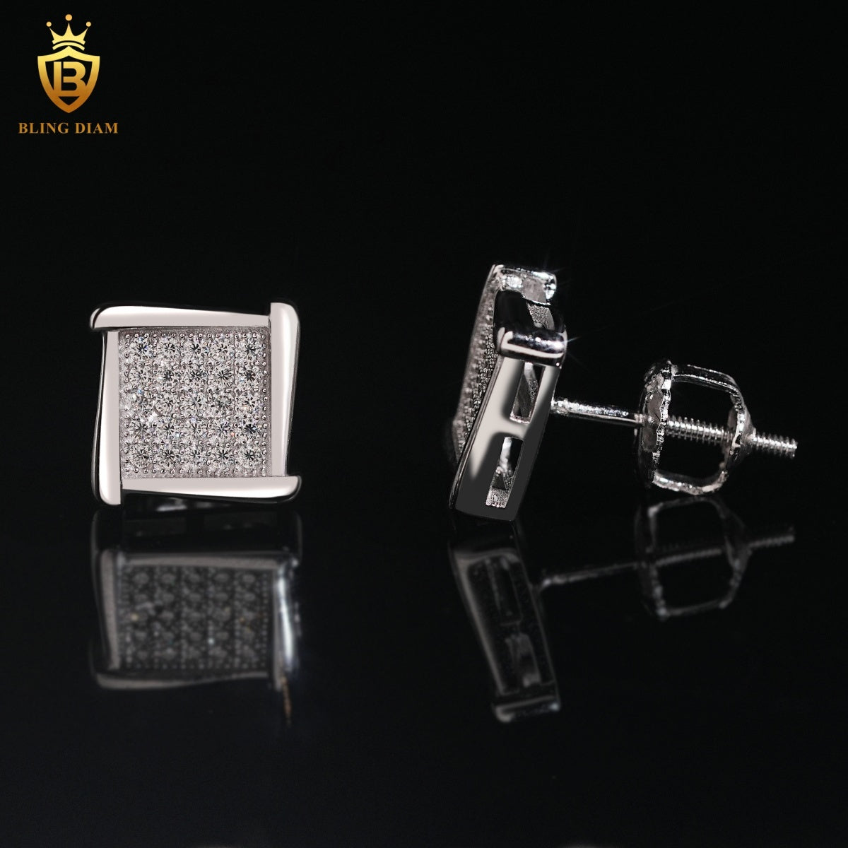 VVS1 Iced-Out Moissanite Stud Earrings