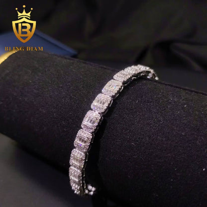 Baguette Cut Moissanite Tennis Bracelet