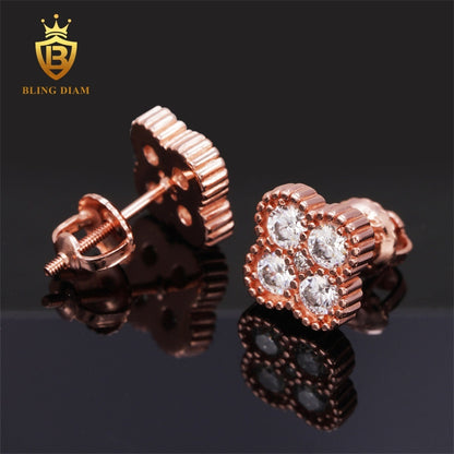 Four-Leaf Clover Moissanite Stud Earrings