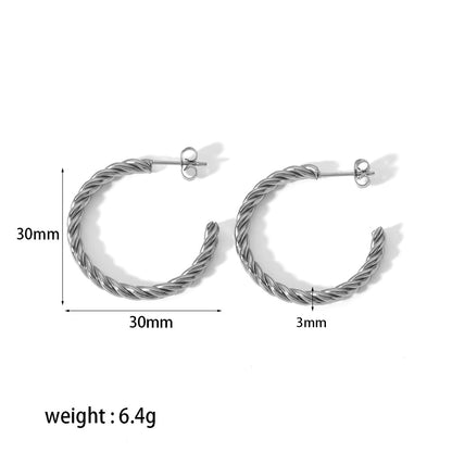 Chunky C-type Hoop Earrings