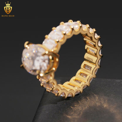 Emerald-cut moissanite ring
