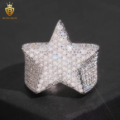 Star-design Cuban ring