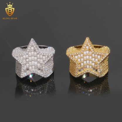 Star-design iced-out ring