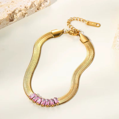 Braided Thick Chain Flat Snake Bone Bracelet