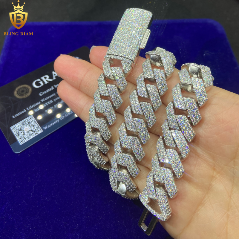 Iced Out Rapper Moissanite Cuban Link Chain