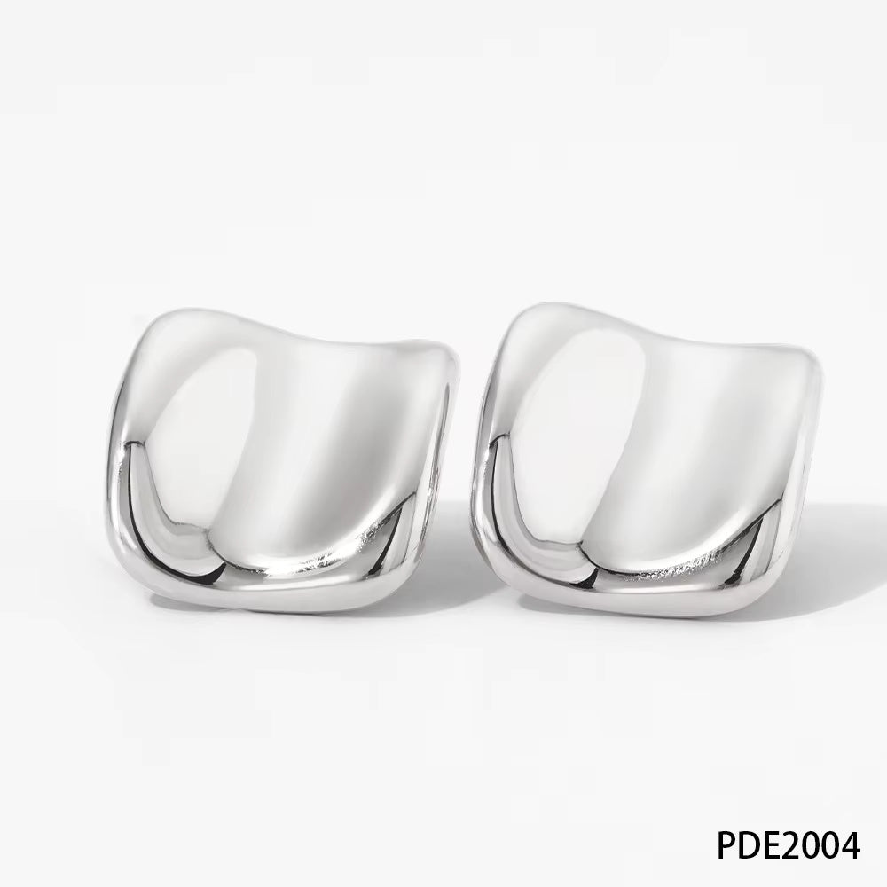 Curved Texture Geometric Earrings