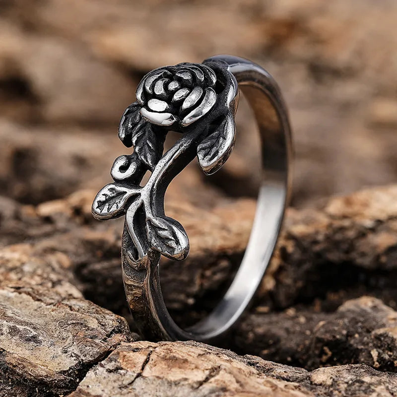 Stainless Steel Floral Ring