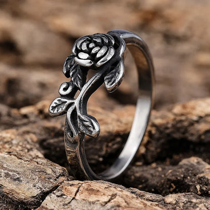 Stainless Steel Floral Ring