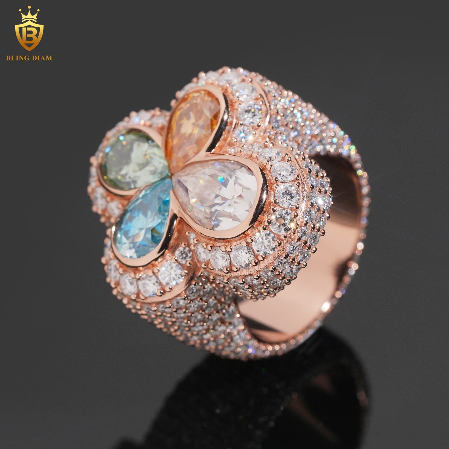 Iced-out cross ring