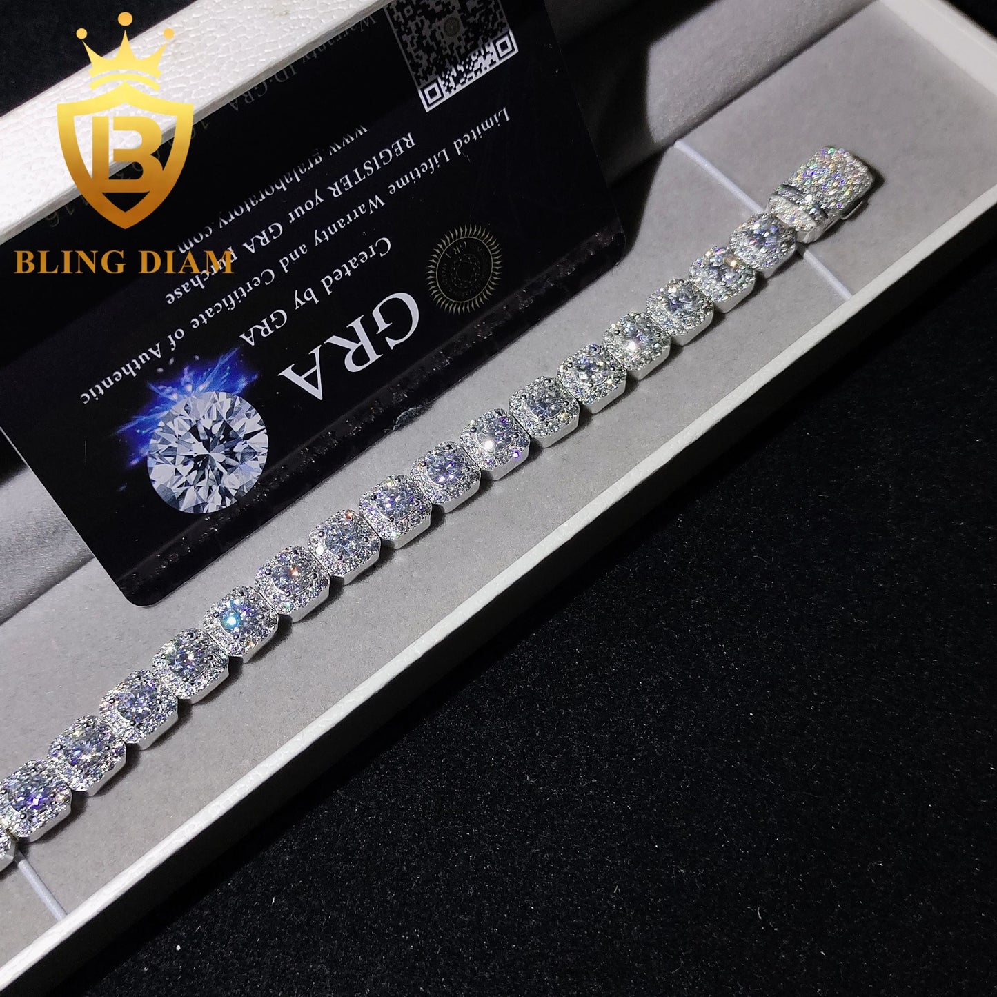 Iced Out Moissanite Cuban Bracelet