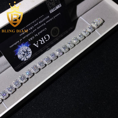 Iced Out Moissanite Cuban Bracelet