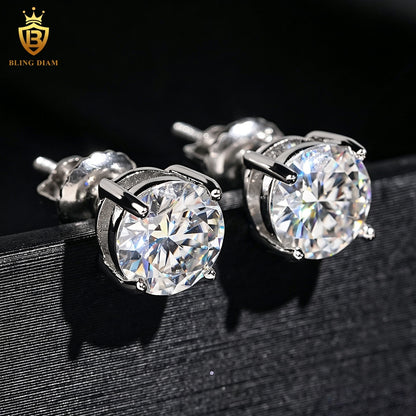 Round-Cut Moissanite Earrings
