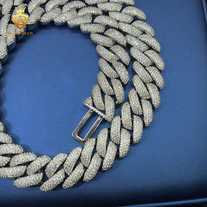 Moissanite 18mm 4 Rows 925 Silver Vvs Custom Chain