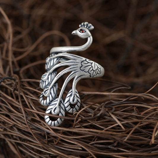 Peacock Adjustable Ring