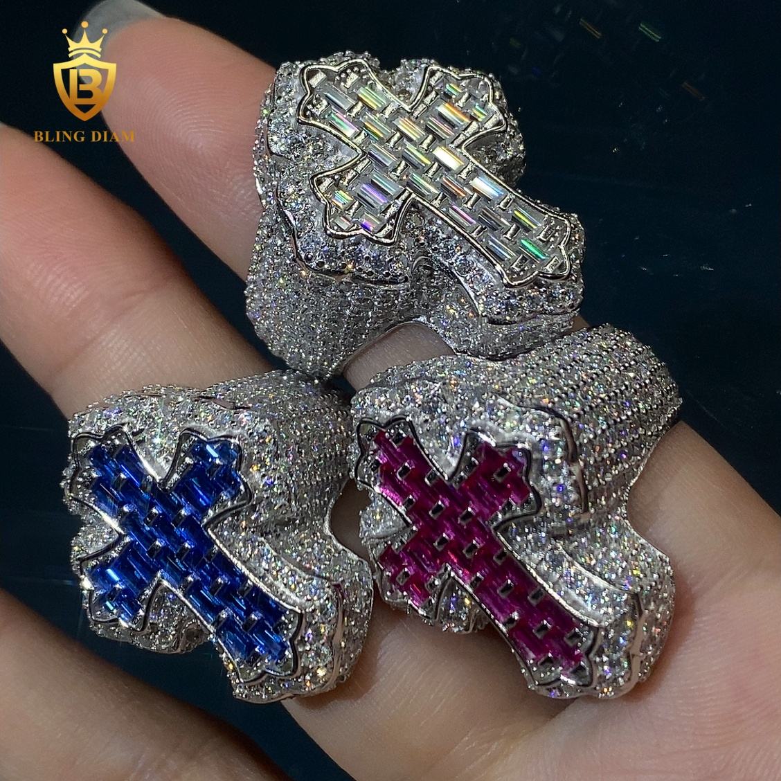 Baguette-cut cross ring
