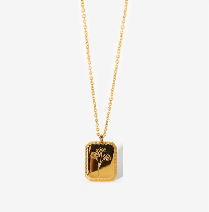 Gold Floral Pendant