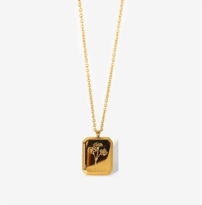 Gold Floral Pendant