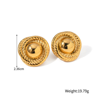 Textured Design Stud Earrings