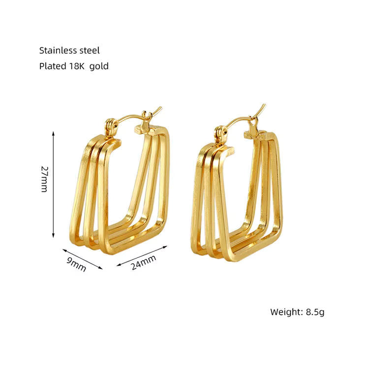 Geometric Irregular Hoop Earrings