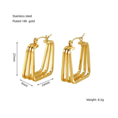 Geometric Irregular Hoop Earrings