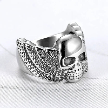 Skull With Wings Ring