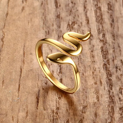 Open Gold Snake Ring