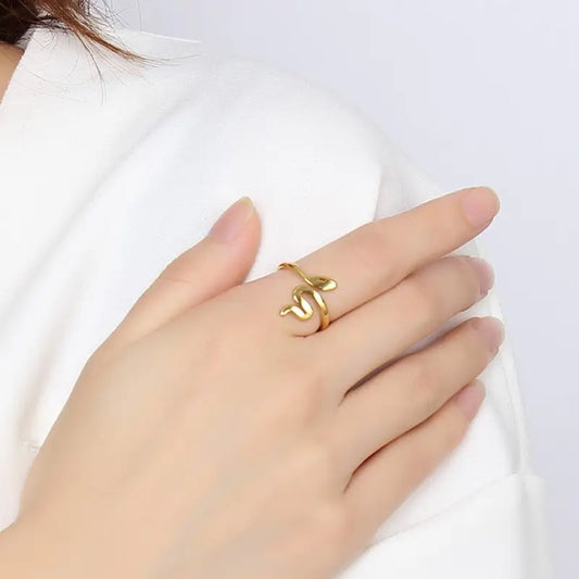 Open Gold Snake Ring