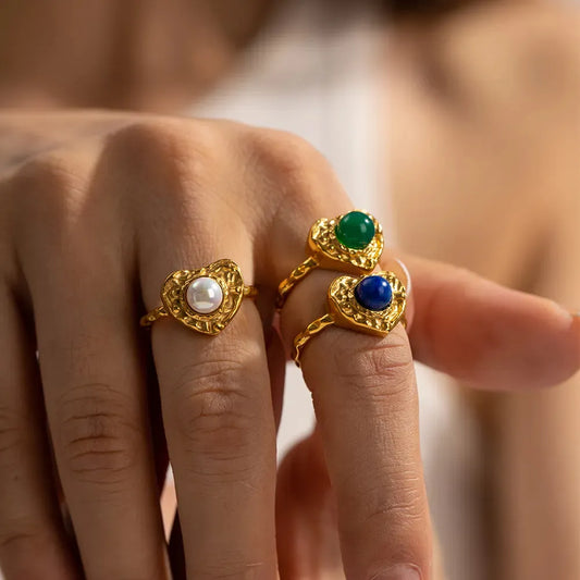 Lava Pearl Finger Rings