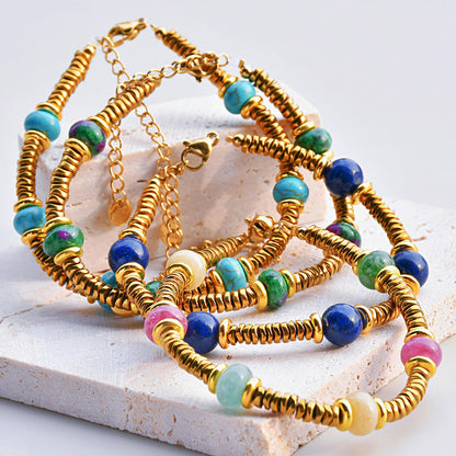 Colorful Natural Stone Spliced Bracelet
