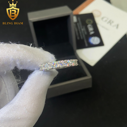 Iced-out moissanite ring