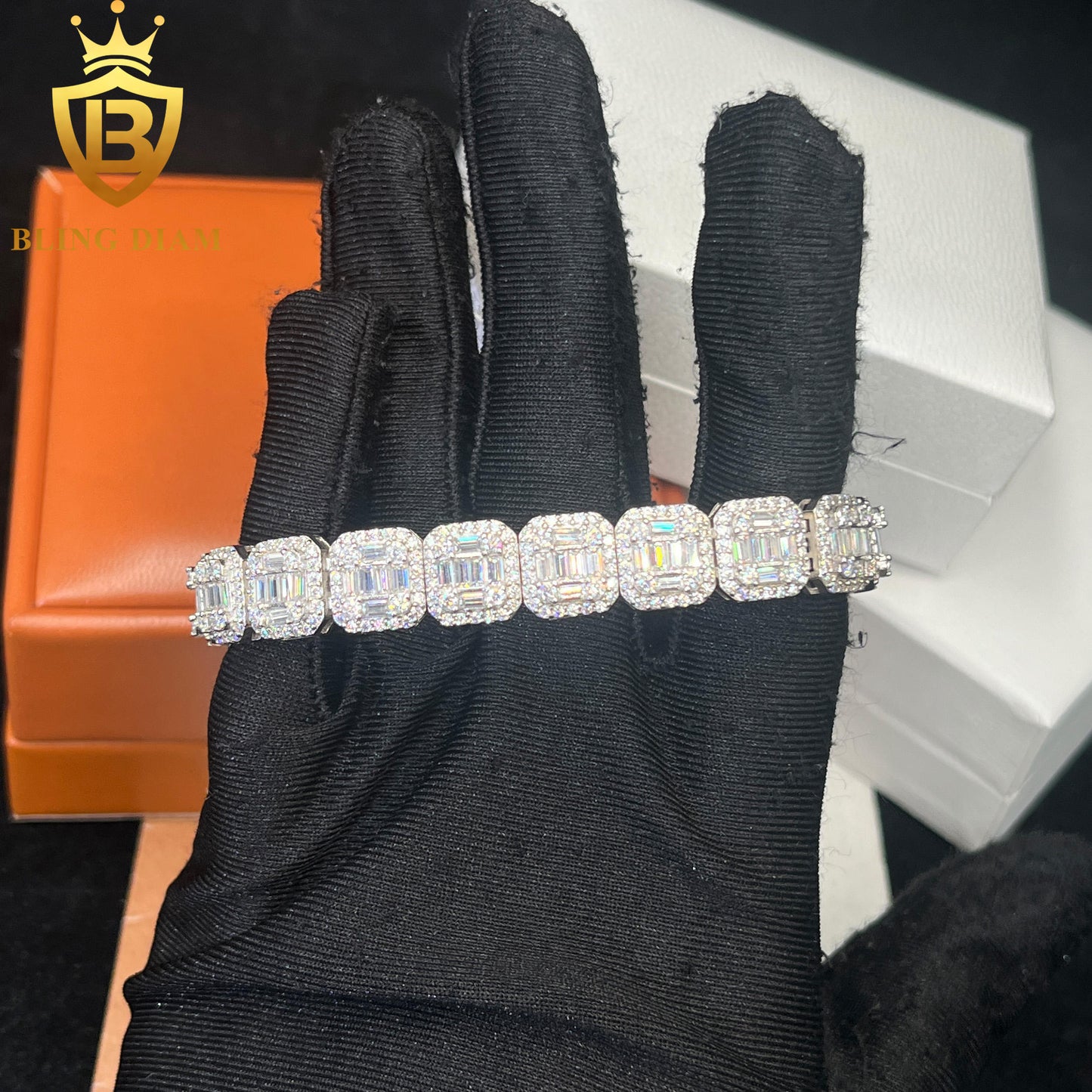 Baguette Cut Moissanite Tennis Bracelet