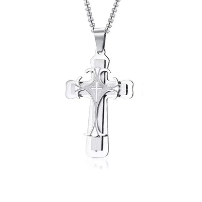 Triple Layer Cross Pendant