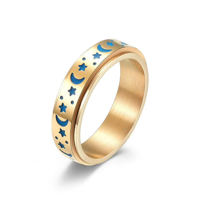 Star Moon Rotatable ring