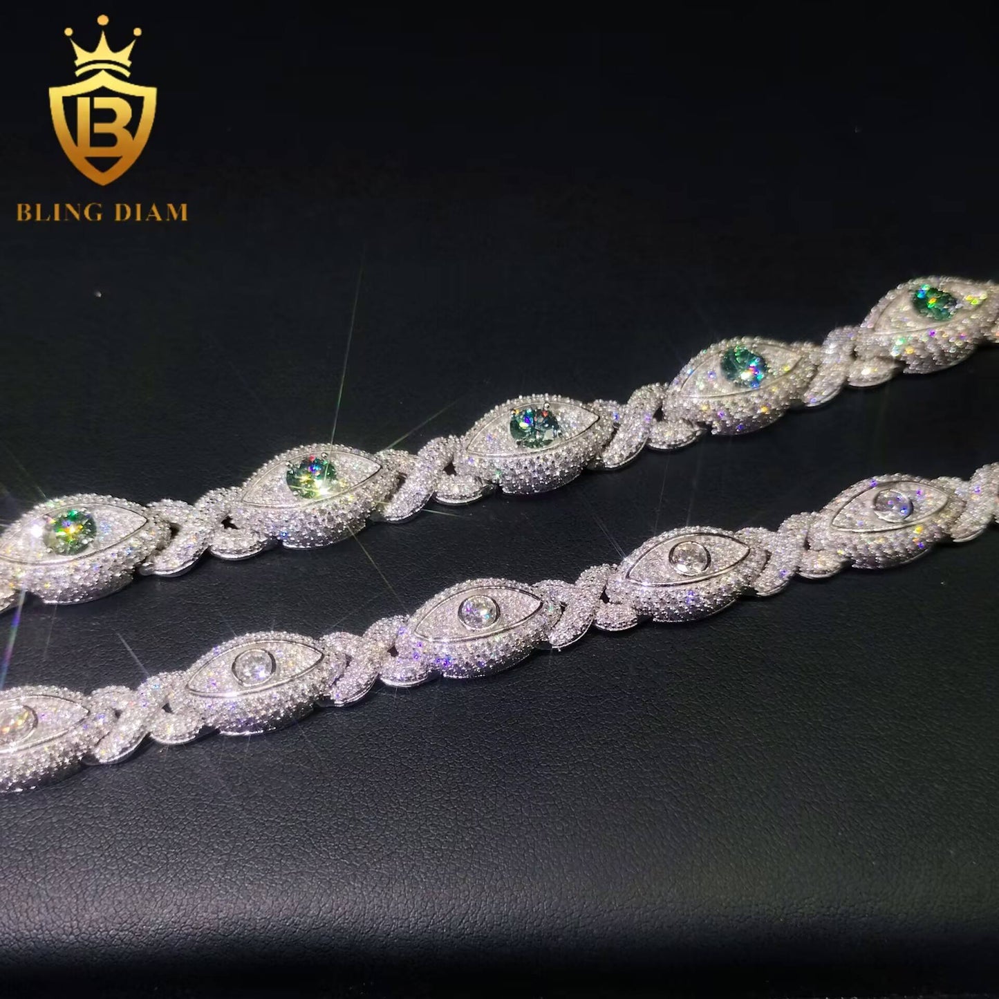 Evil Eye Infinity Moissanite Cuban Bracelet