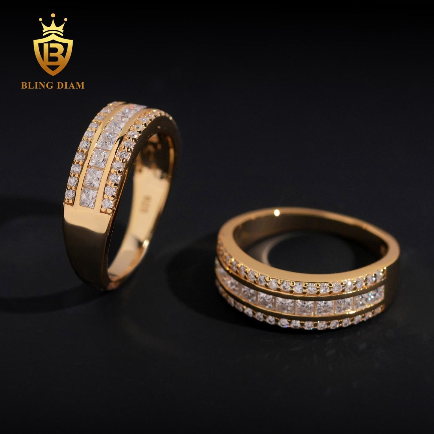 Square stone moissanite ring
