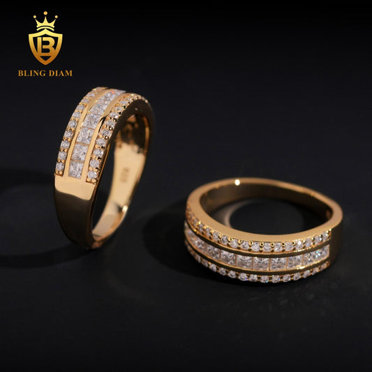 Square stone moissanite ring