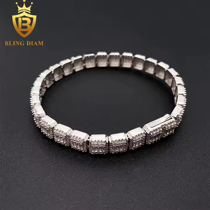 Tennis Bracelet - 9mm VVS Moissanite, 925 Sterling Silver