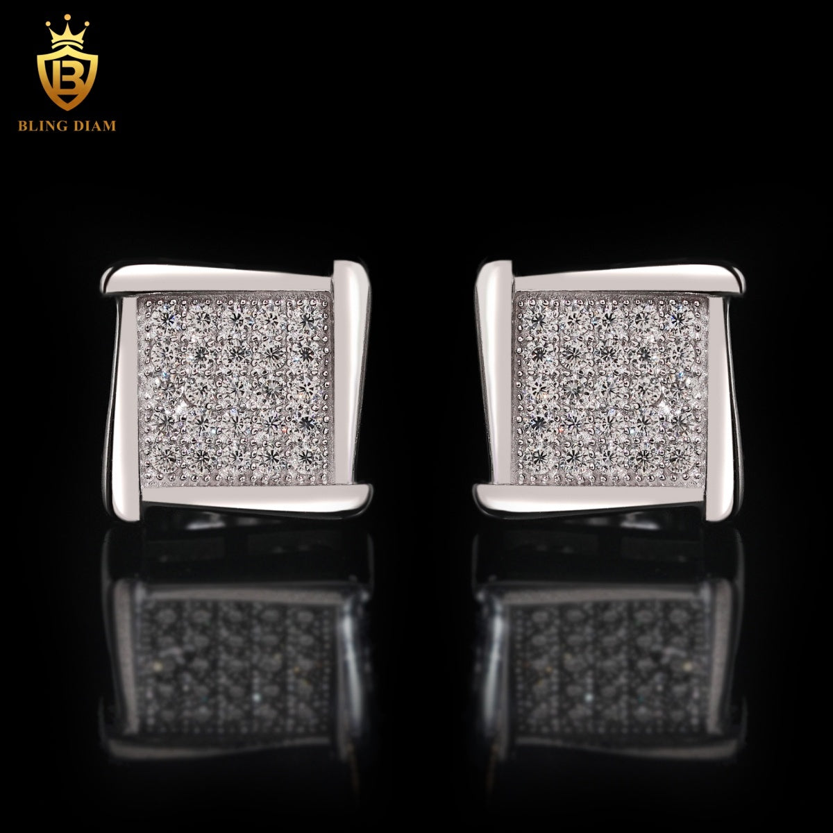 VVS1 Iced-Out Moissanite Stud Earrings