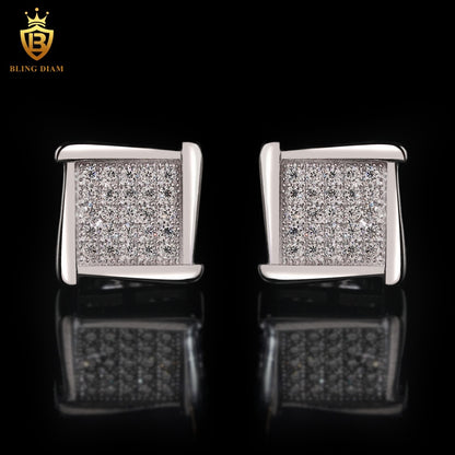 VVS1 Iced-Out Moissanite Stud Earrings