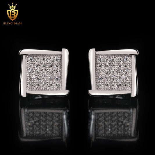 VVS1 Iced-Out Moissanite Stud Earrings