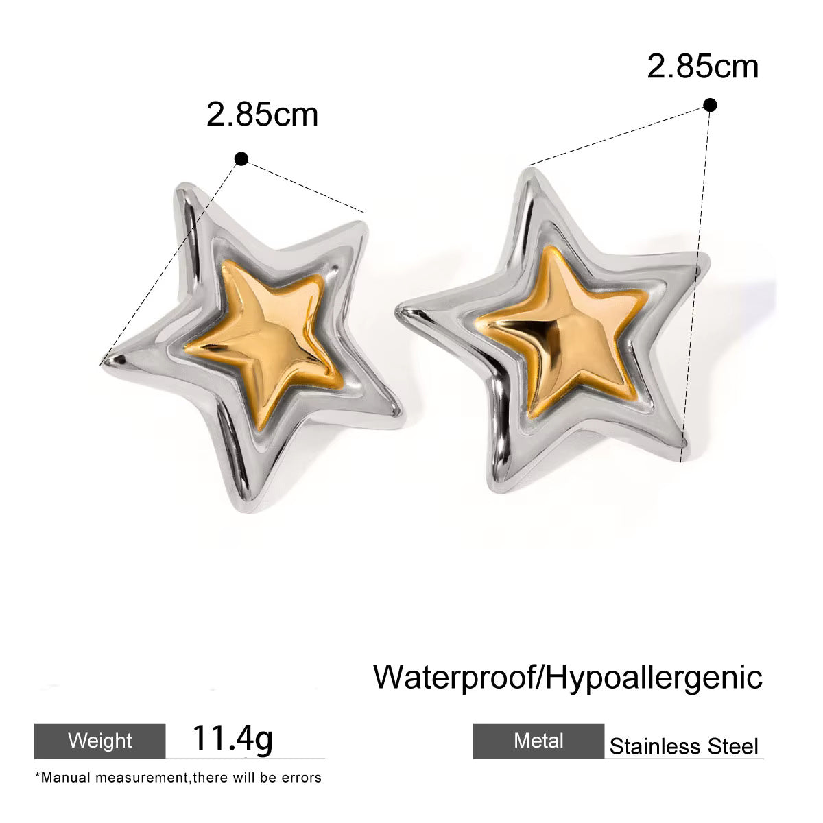 Two Tone Geometric Earrings