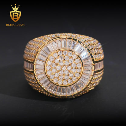 Iced Out Moissanite Ring