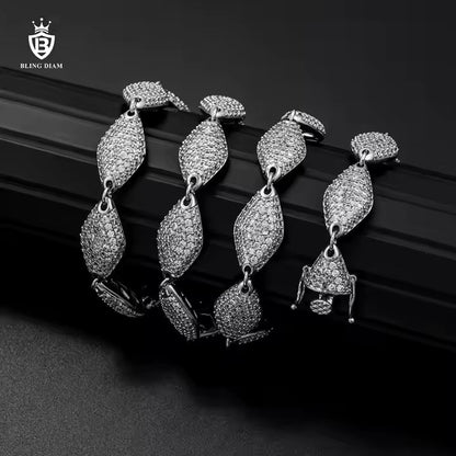 Tennis Chain - 12mm Marquise Zircon, Sterling Silver