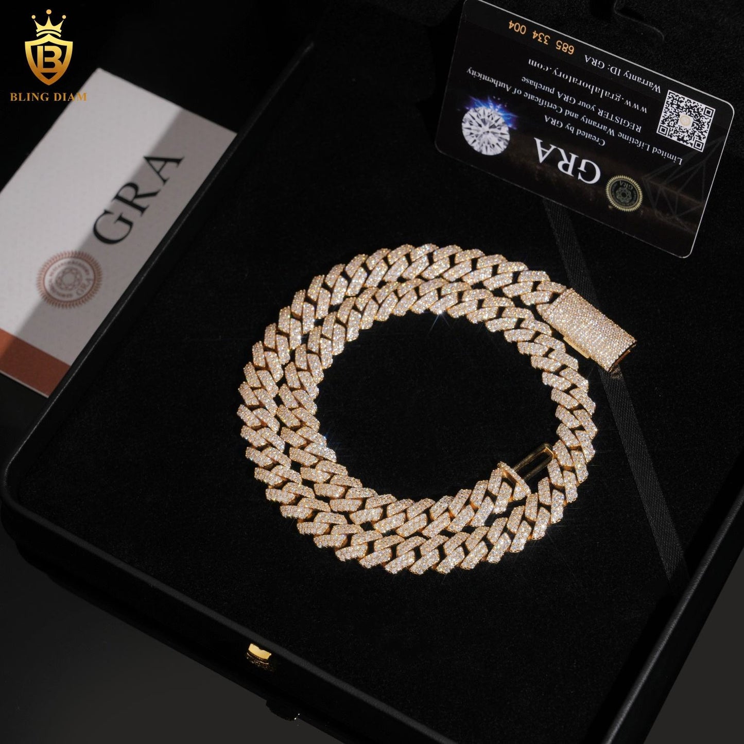 12mm S925 Cuban VVS1 Moissanite chain