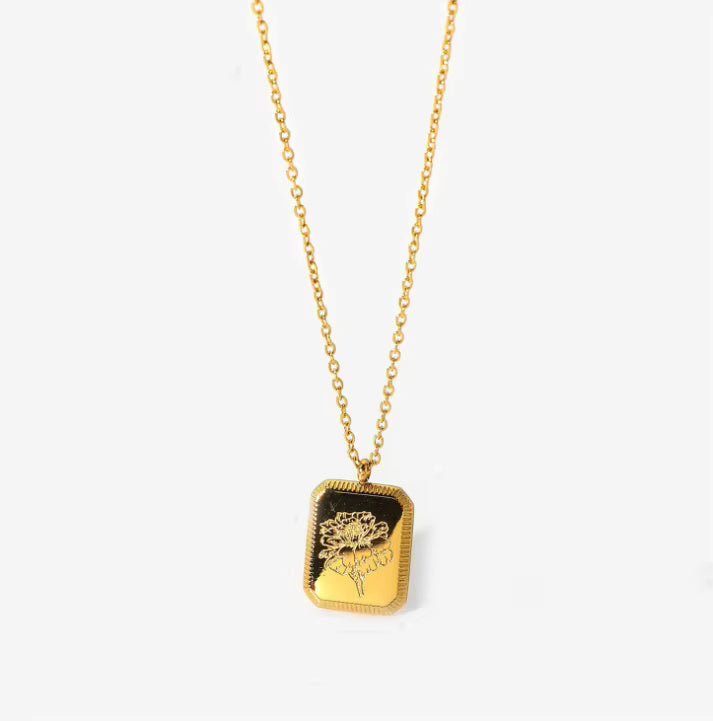 Gold Floral Pendant