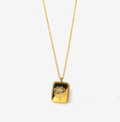 Gold Floral Pendant