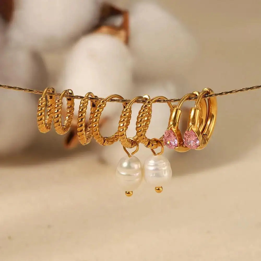 Twisted Huggie Hoop Earring