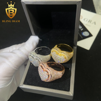 Heart-shaped moissanite ring