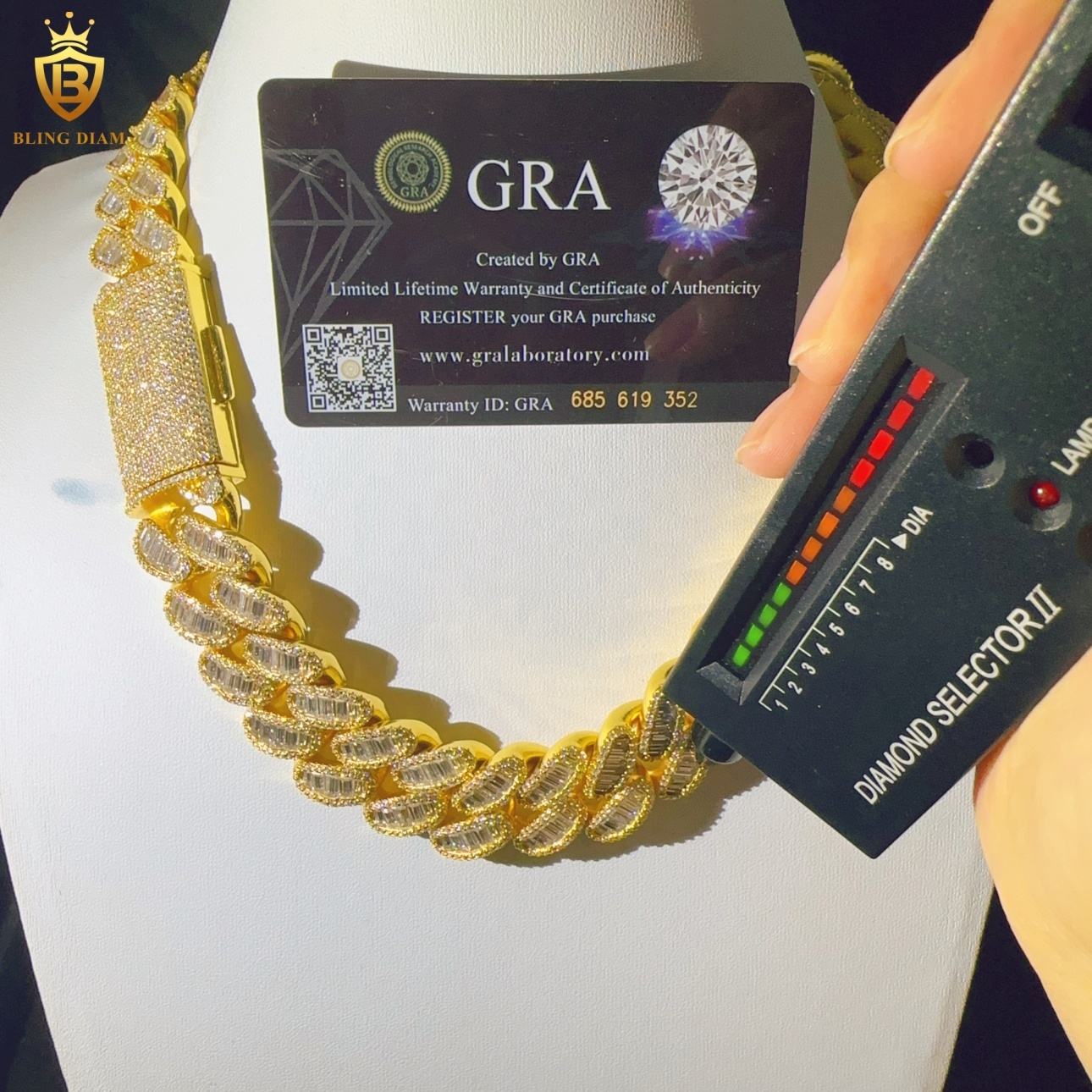 VVS Moissanite 23MM Sterling Silver 925 chain